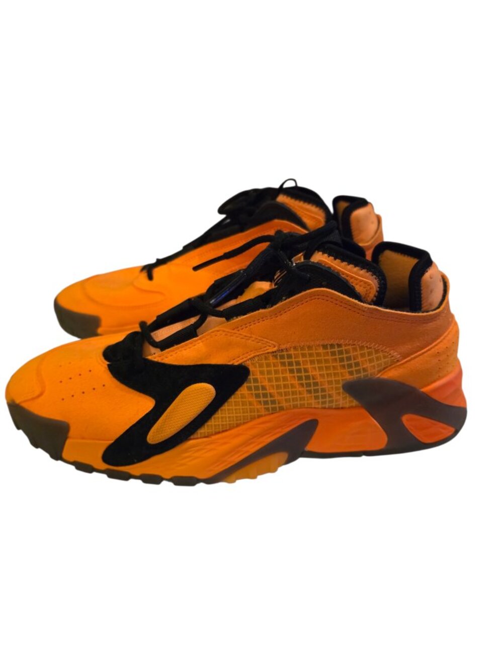 Adidas Streetball Flash Orange Mens Streetwear Cyber Punk Sneakers Sz 10